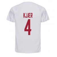 Echipament fotbal Danemarca Simon Kjaer #4 Tricou Deplasare Mondial 2022 maneca scurta